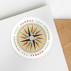 Global Forever Stamps 2025 Compass Rose – International Mailing, First-Class Postage