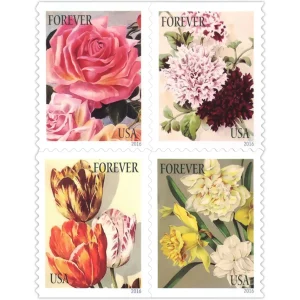 Forever Stamps 2016 Botanical Art – Flower Illustration Collection, First-Class Postage