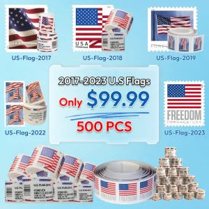 Limited Time Deal: $89.99 for 5 Rolls(500 Forever Stamps) - 2017/2023/2024/2025 Flag