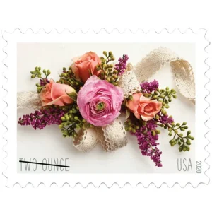 Two-Ounce Stamps 2020 Garden Corsage – Wedding Mail, First-Class Rate