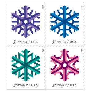 Forever Stamps 2015 Geometric Snowflakes – Holiday Celebration, First-Class Postage