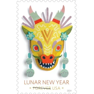 Forever Stamps 2024 Lunar New Year Dragon – Holiday Celebration, First-Class Postage