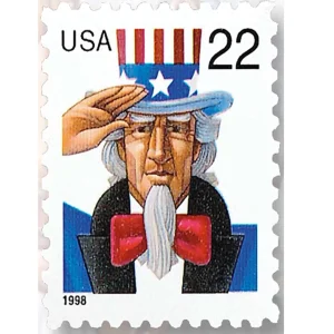 22¢ Stamps 1998 Uncle Sam – Patriotic Symbol, First-Class Postage